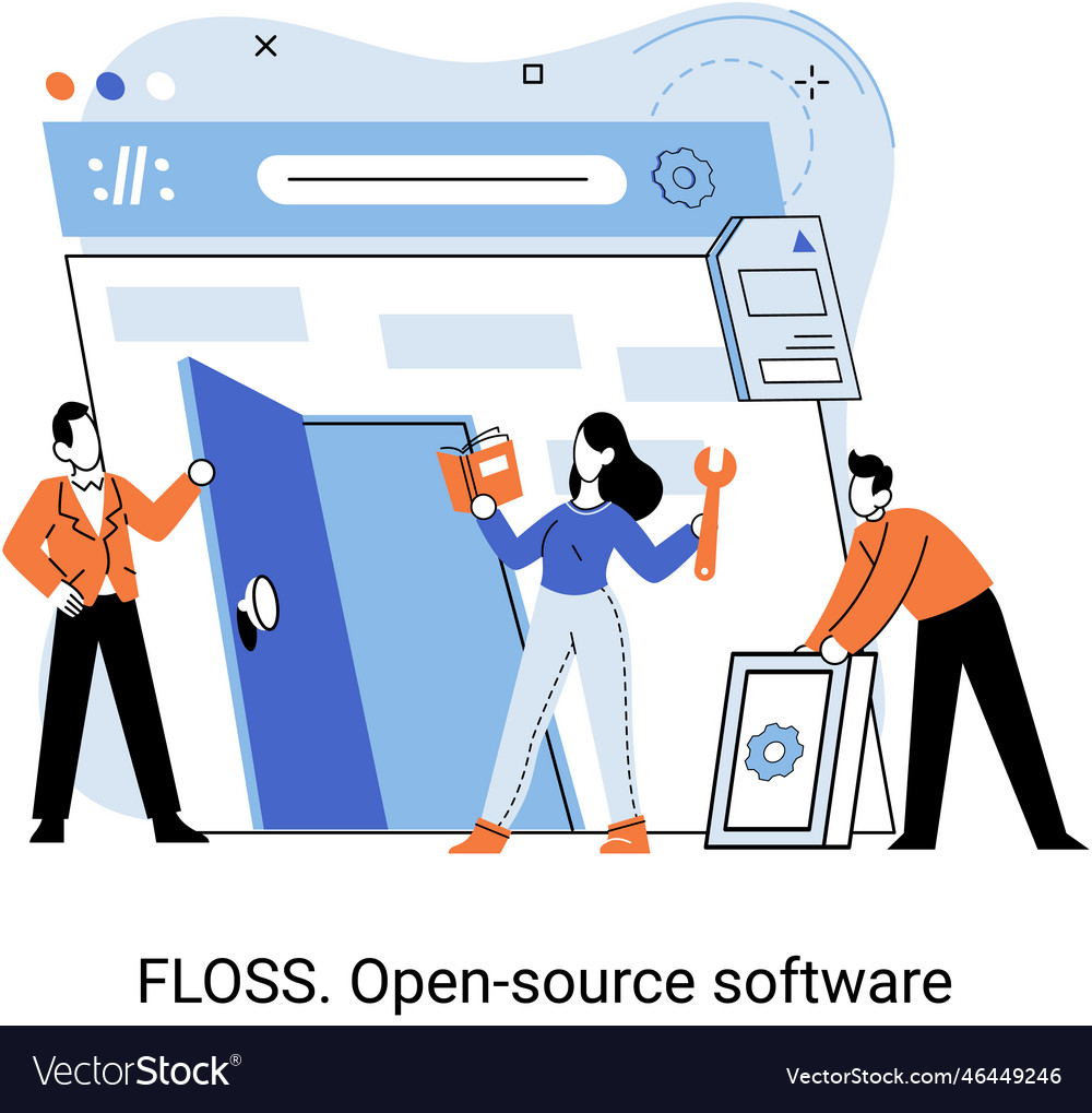 Floss open source software free product anyone vector image Floss open source software free product anyone