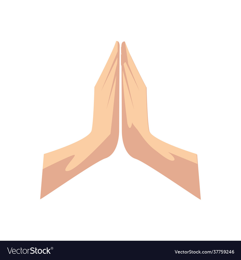 Hands human praying Royalty Free Vector Image - VectorStock