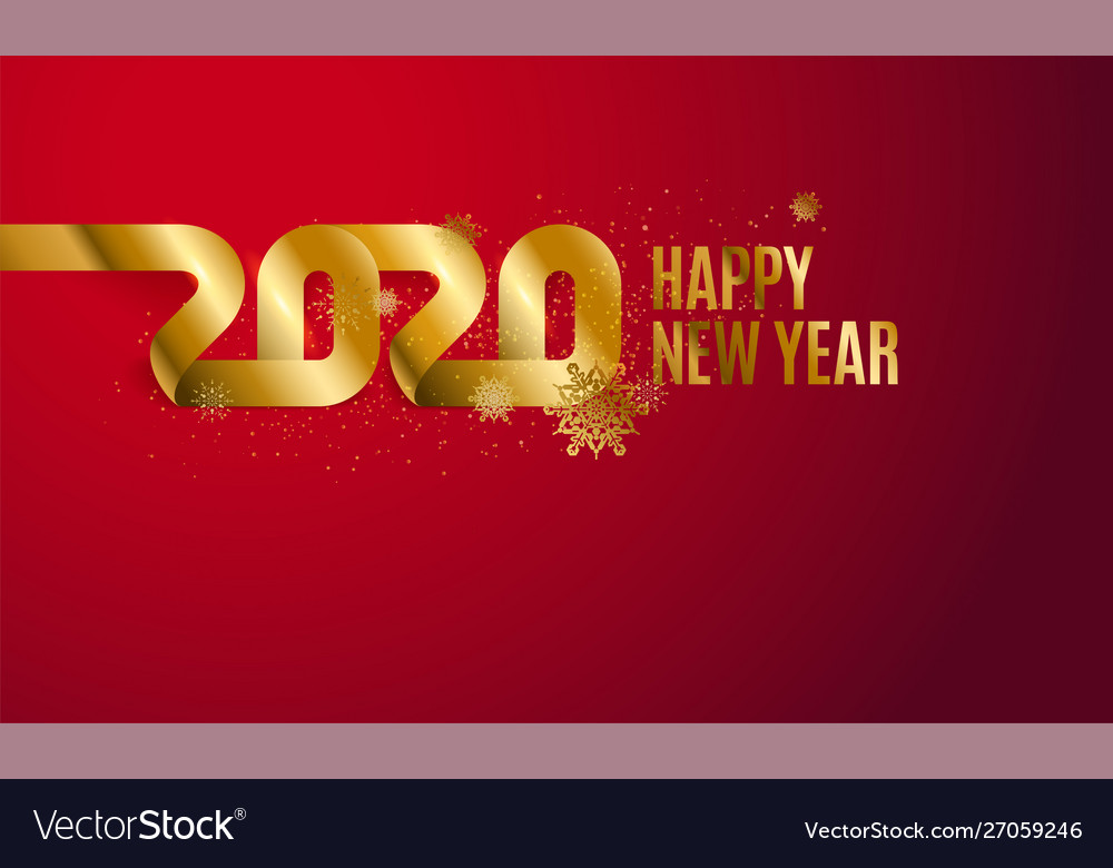 Happy new year 2020 the inscription is made vector image Happy new year 2020 the inscription is made