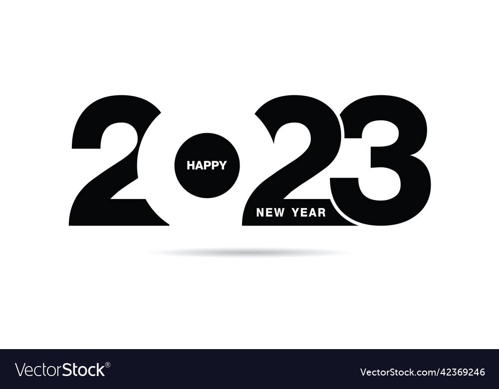 Happy new year 2023 text design Royalty Free Vector Image