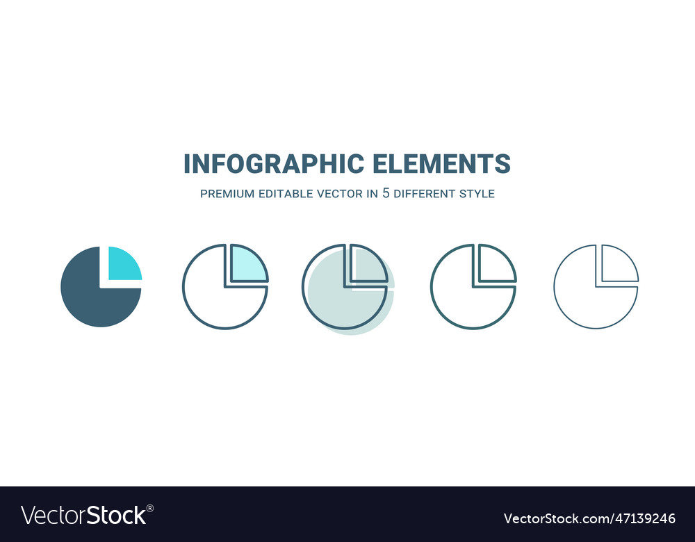 Infographic elements icon in 5 different style Vector Image Infographic elements icon in 5 different style