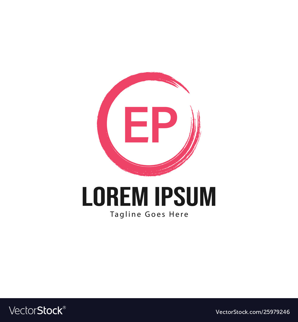 Initial ep logo template with modern frame