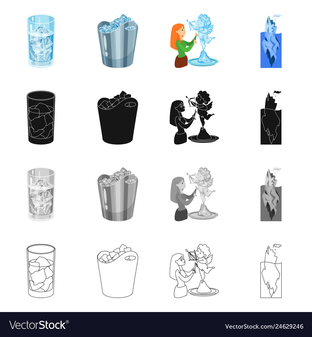 Isolated object of texture and frozen icon vector image Isolated object of texture and frozen icon