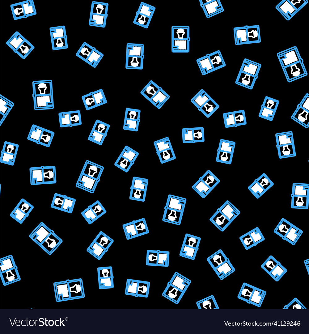 Line audio book icon isolated seamless pattern vector image Line audio book icon isolated seamless pattern
