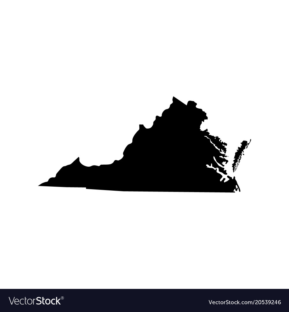 Map of the us state of virginia Royalty Free Vector Image