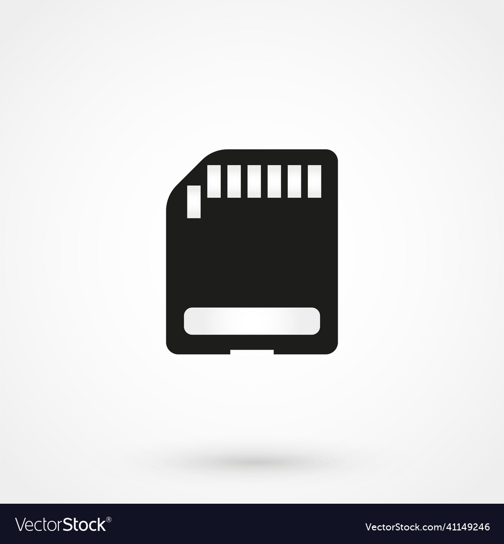 Micro sd card icon flat Royalty Free Vector Image