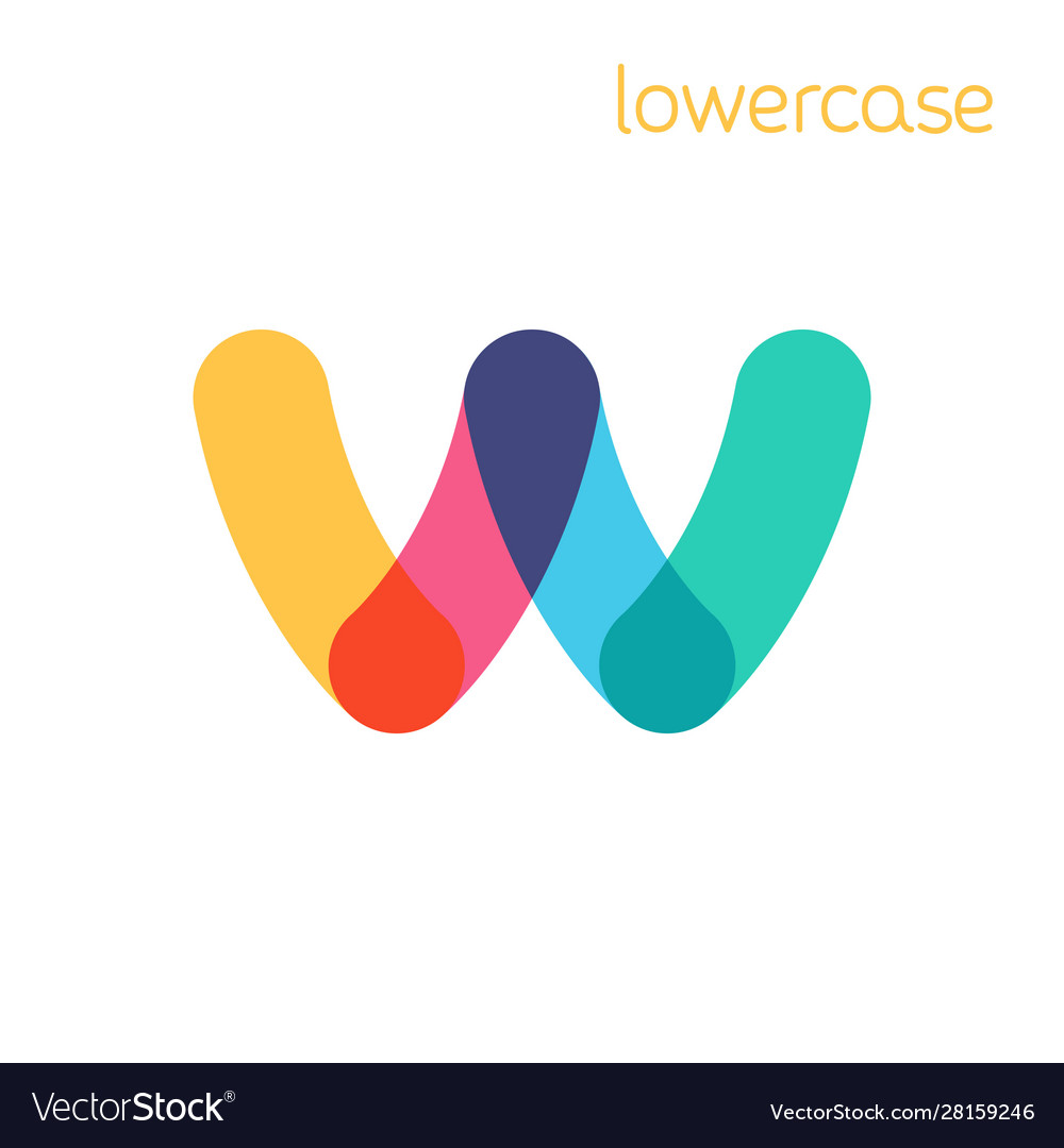 Overlapping one line lowercase letter w logotype Vector Image Overlapping one line lowercase letter w logotype