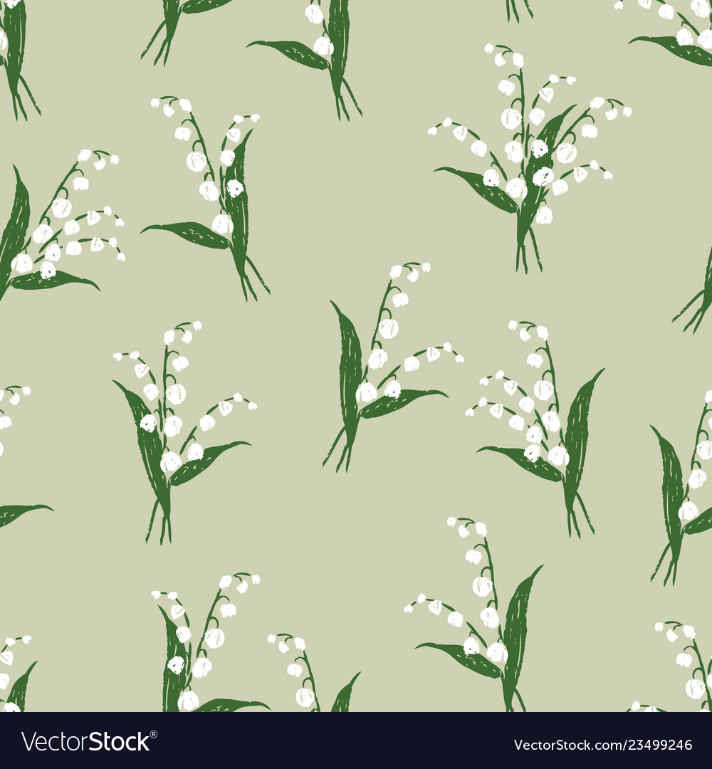 Pattern of the lilies valley Royalty Free Vector Image