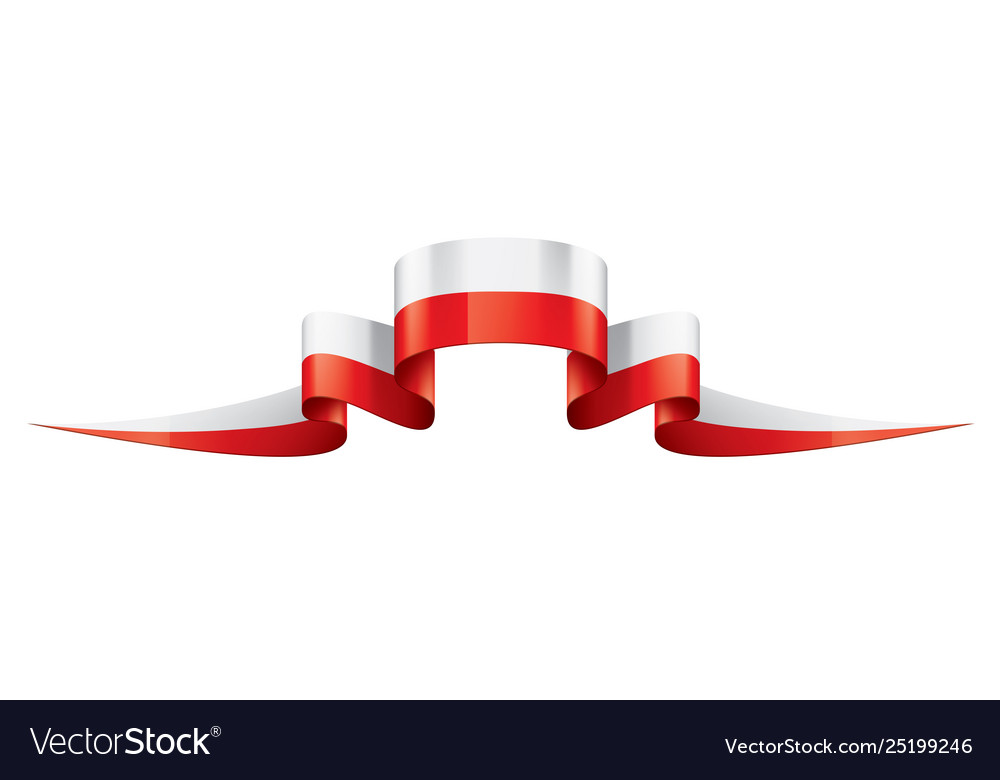 Poland flag on a white vector image Poland flag on a white