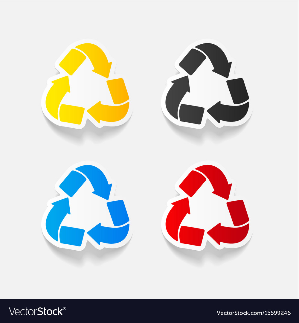 Realistic design element recycle sign