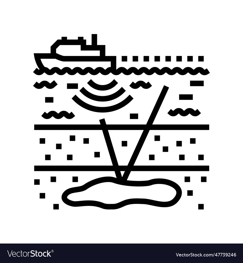 Seismic surveying petroleum engineer line icon Vector Image