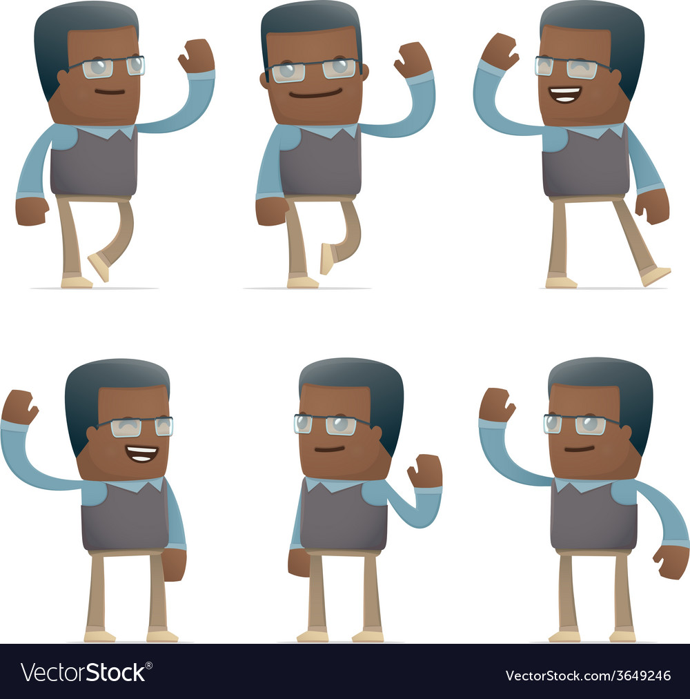 Set of teacher character in different poses