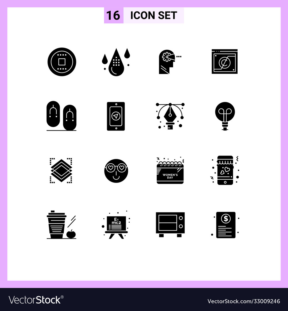 Stock icon pack 16 line signs and symbols