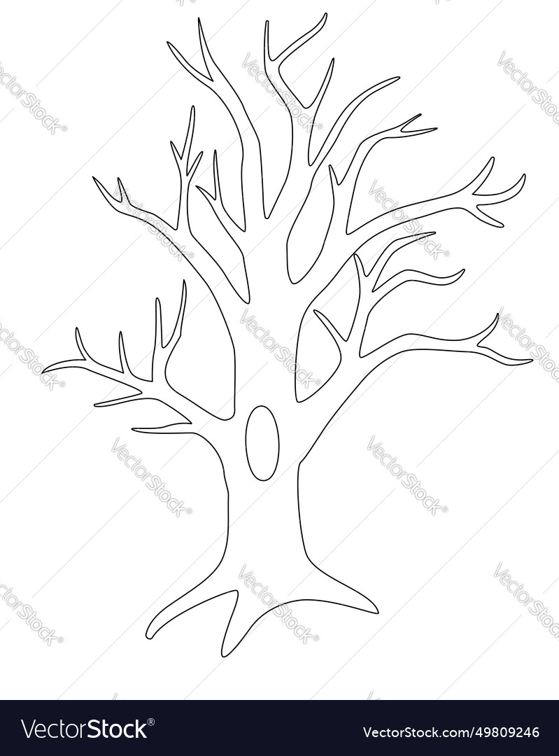 Tree without leaves with a hollow - linear