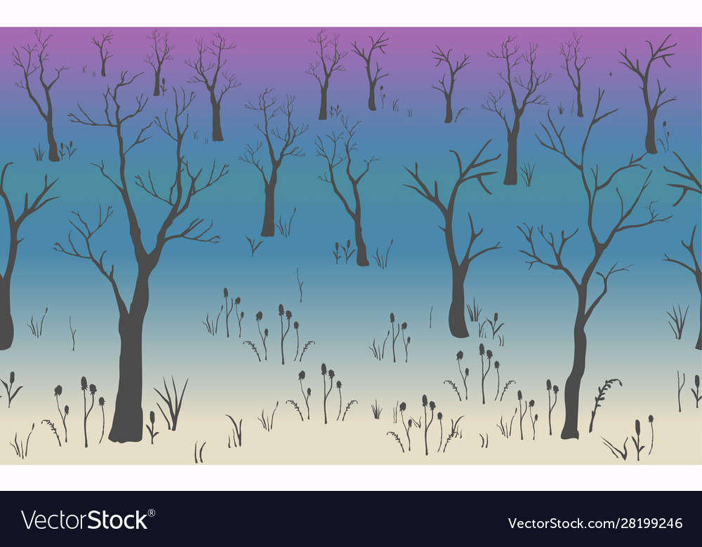 Trees winter christmas landscape background Vector Image