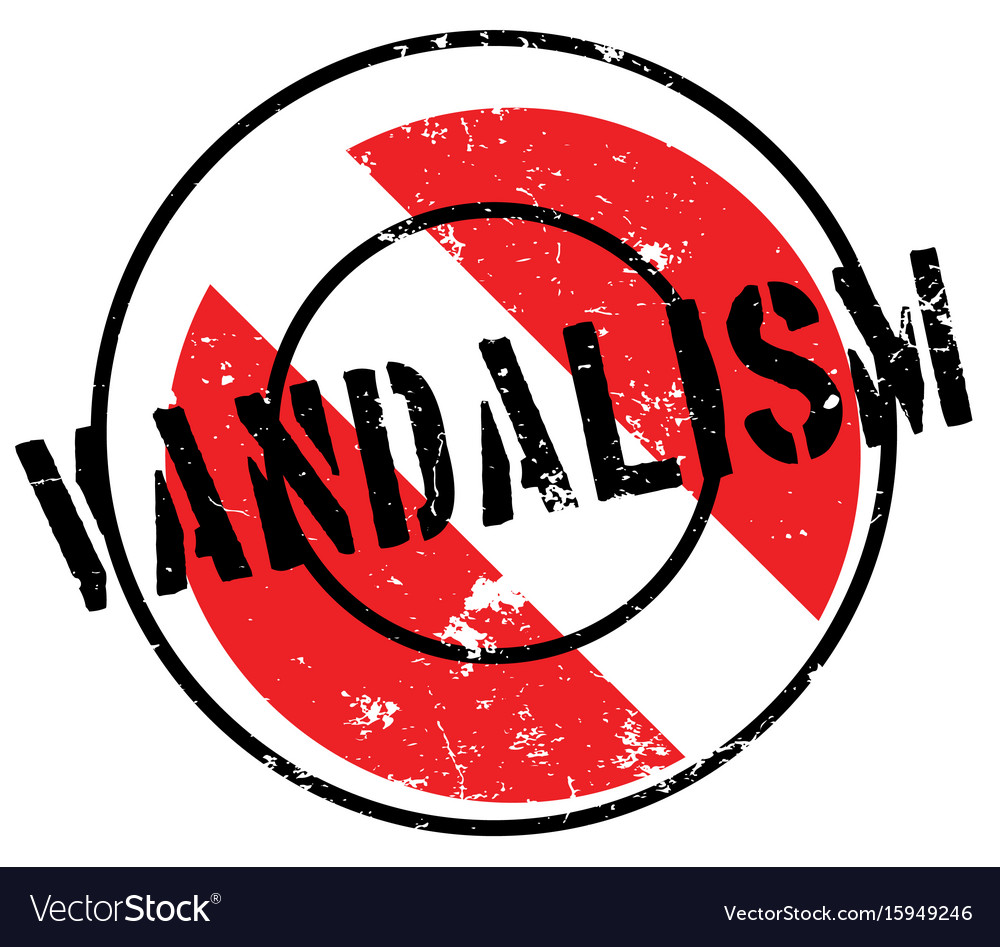 Vandalism rubber stamp
