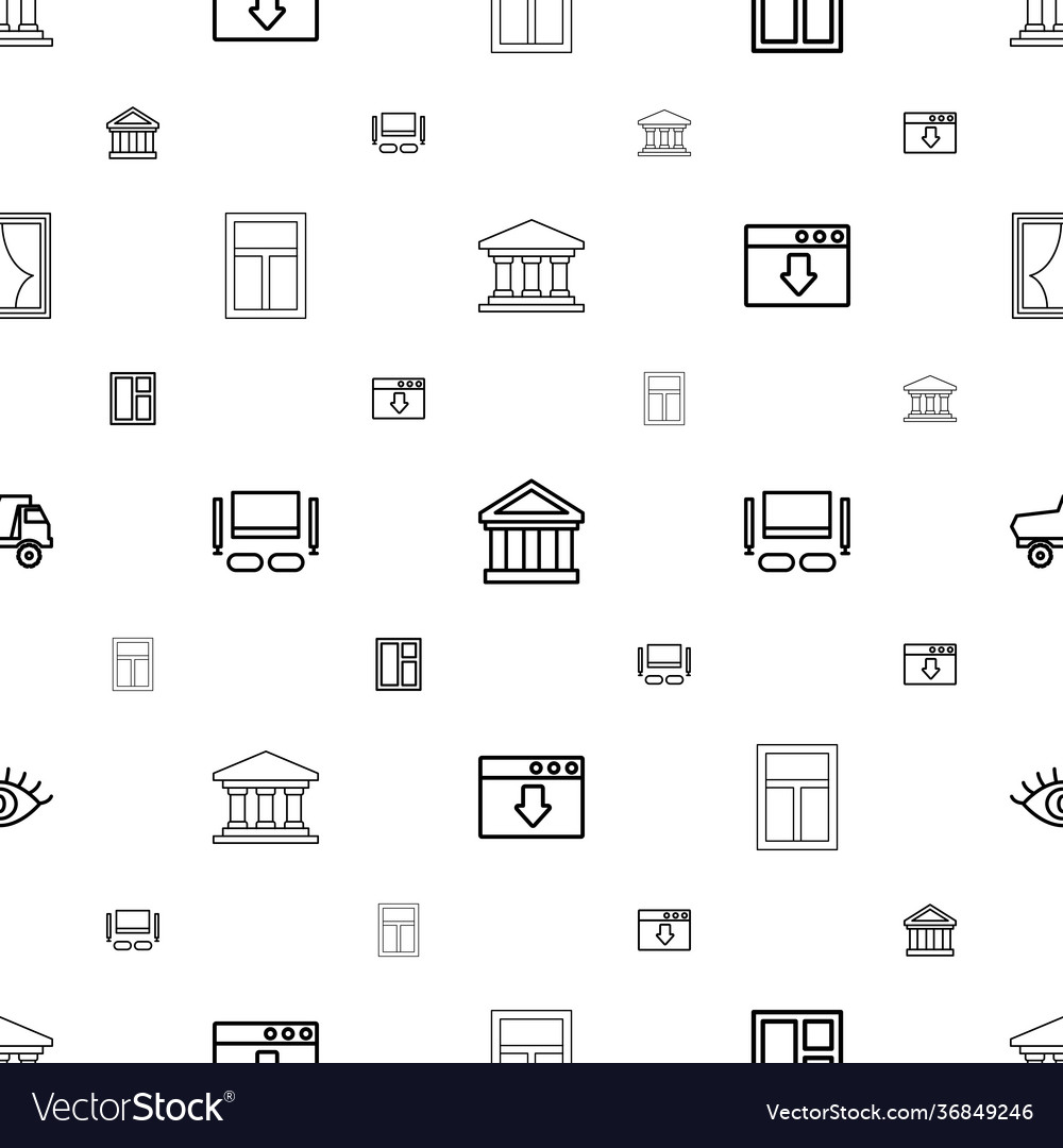 View icons pattern seamless white background vector image View icons pattern seamless white background