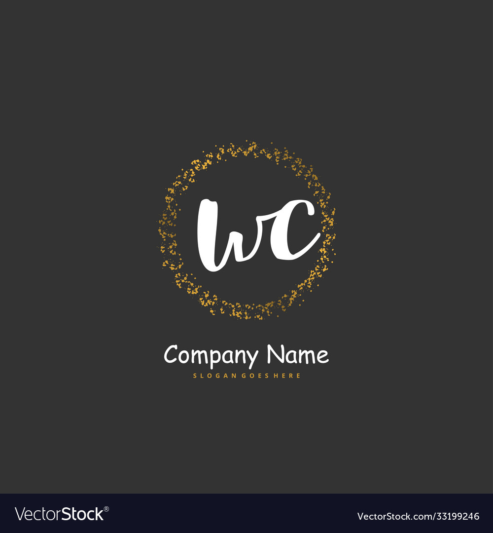 W c wc initial handwriting and signature logo Vector Image W c wc initial handwriting and signature logo