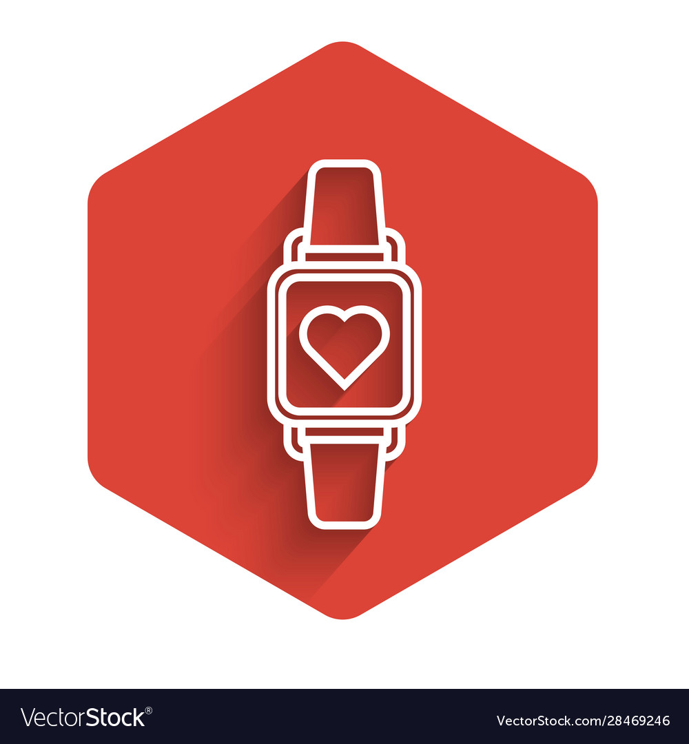 White line smart watch showing heart beat rate