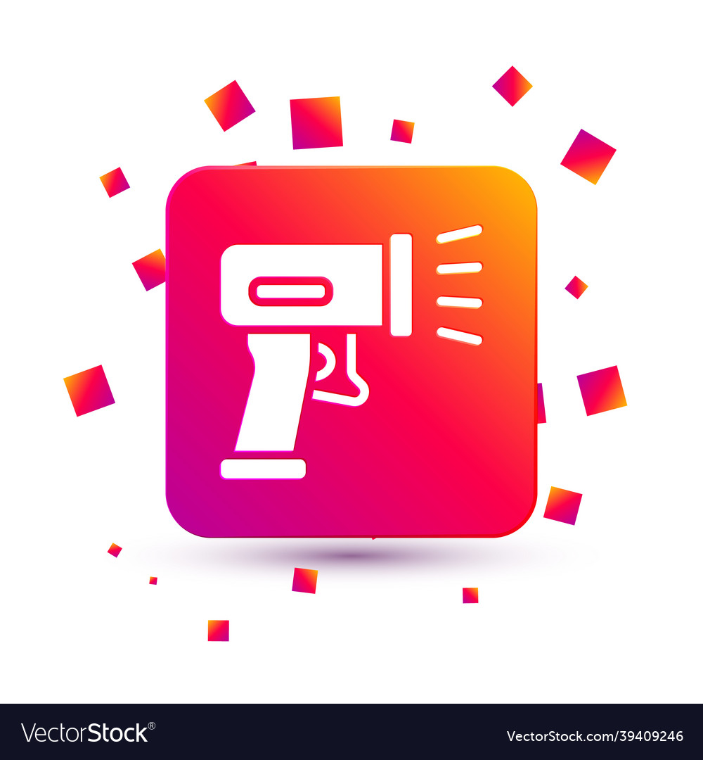 White scanner scanning bar code icon isolated vector image White scanner scanning bar code icon isolated