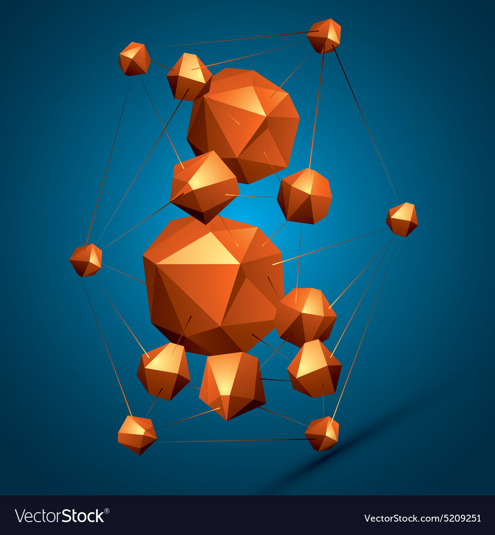 3d abstract design object polygonal complicated