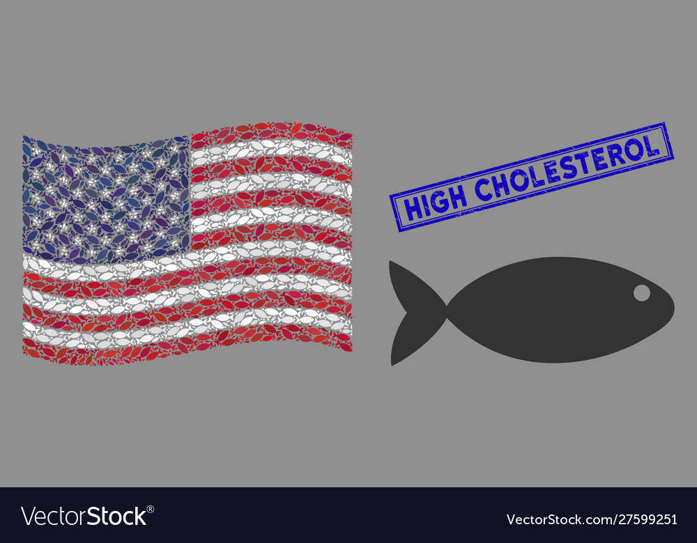 American flag mosaic fish and textured high