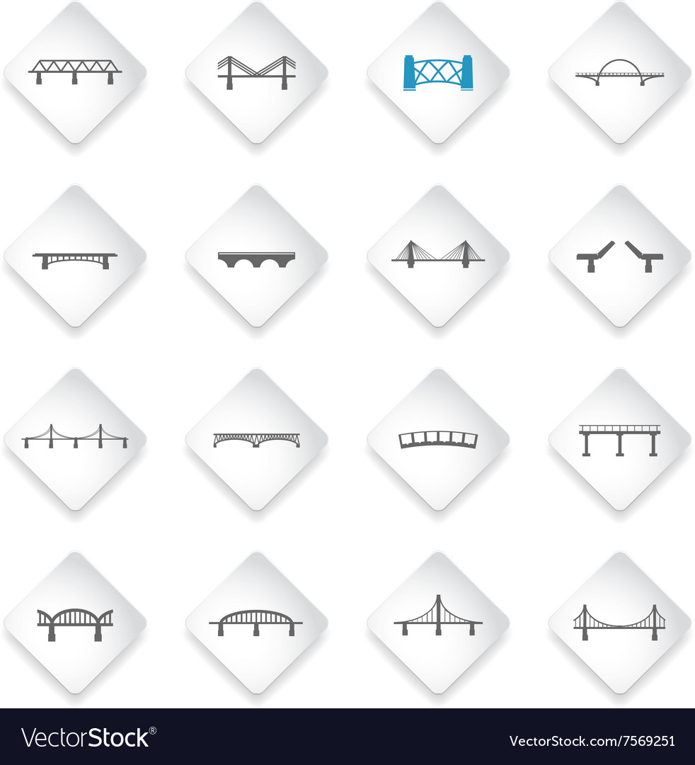 Bridges icons set