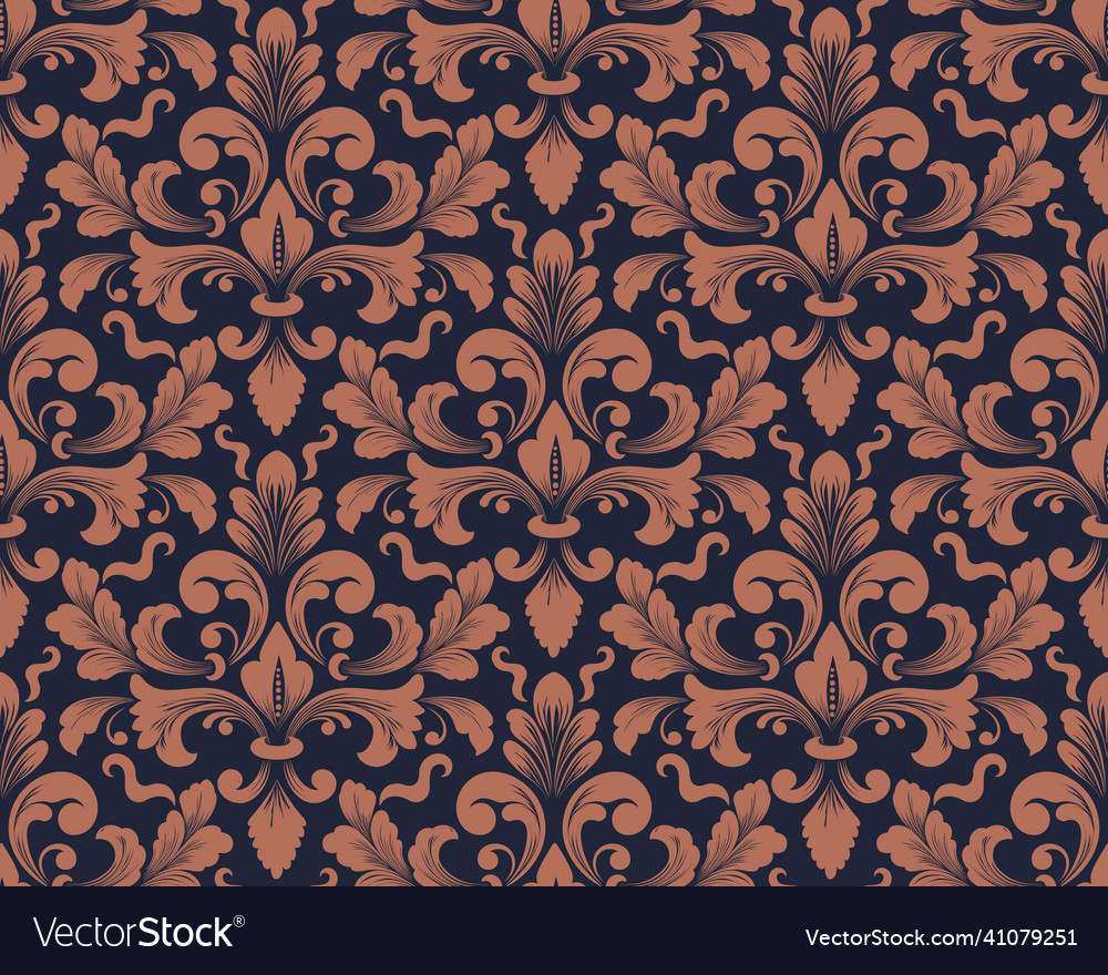 Damask seamless pattern element floral vector image Damask seamless pattern element floral