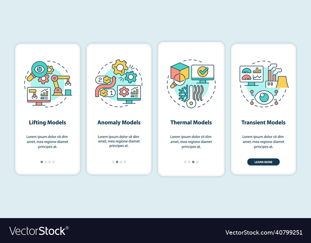 Digital twin models onboarding mobile app screen Vector Image Digital twin models onboarding mobile app screen