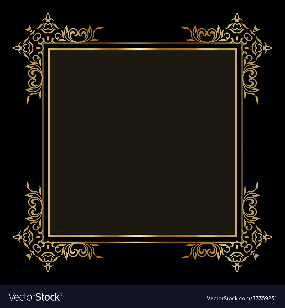 Elegant background with decorative gold border Vector Image