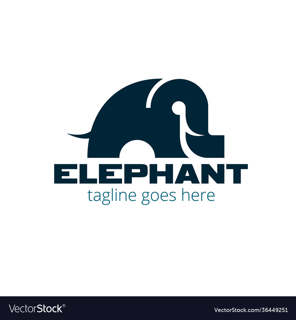 Elephant simple symbol Royalty Free Vector Image