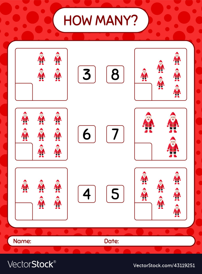 How many counting game with santa claus