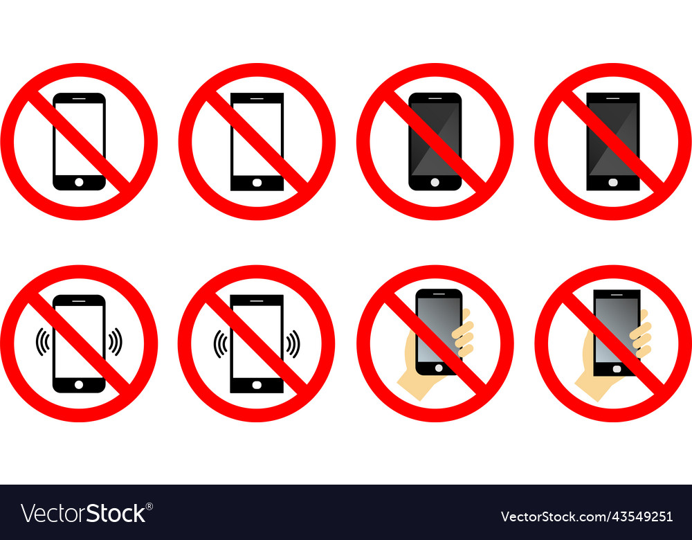 No mobile phone sign set