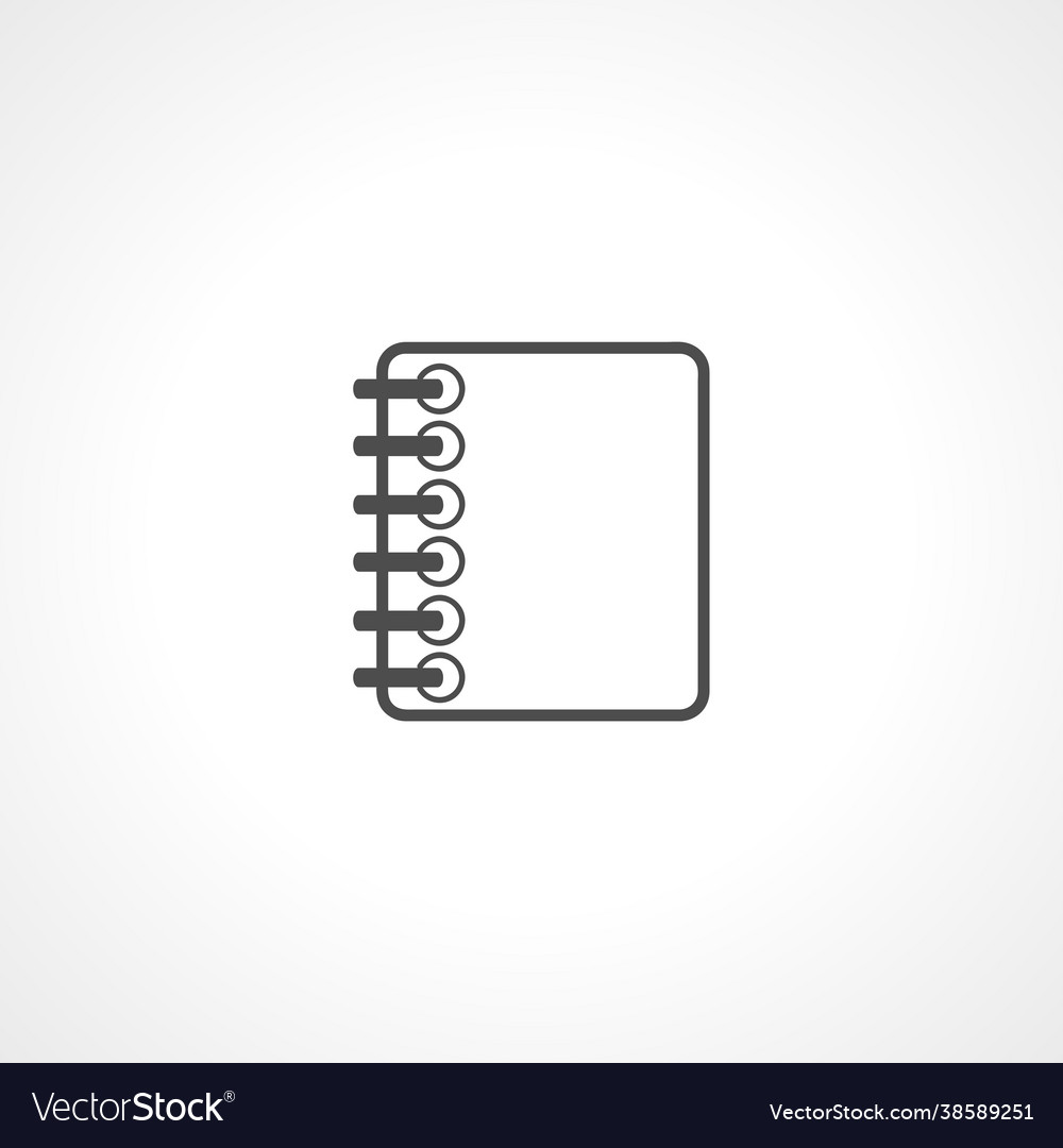 Notebook sign isolated simple icon vector image Notebook sign isolated simple icon