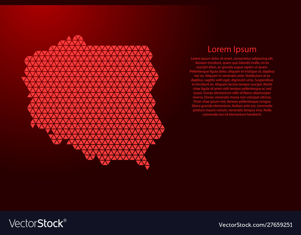 Poland map abstract schematic from red triangles vector image Poland map abstract schematic from red triangles