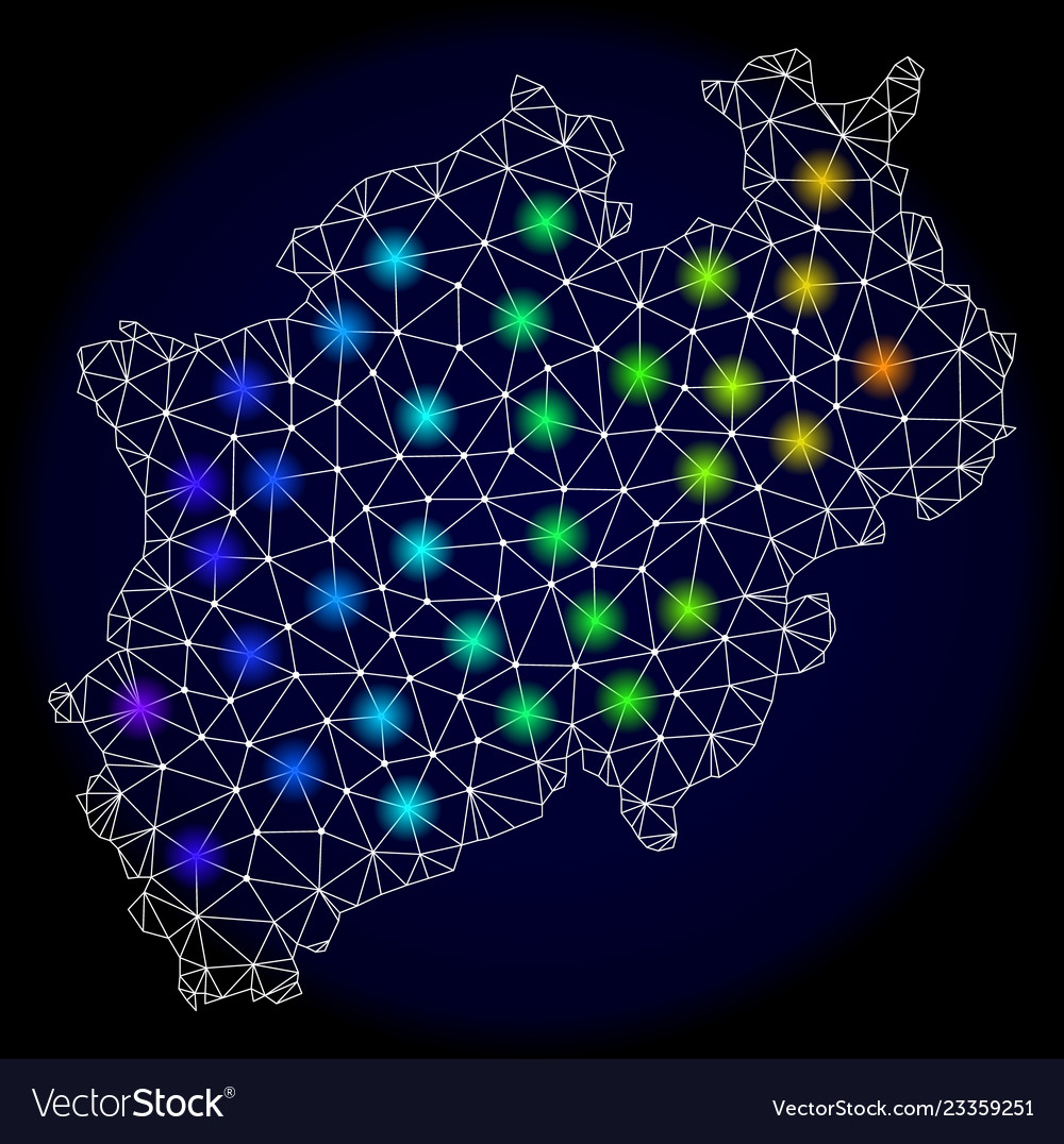 Polygonal network mesh map of north rhine