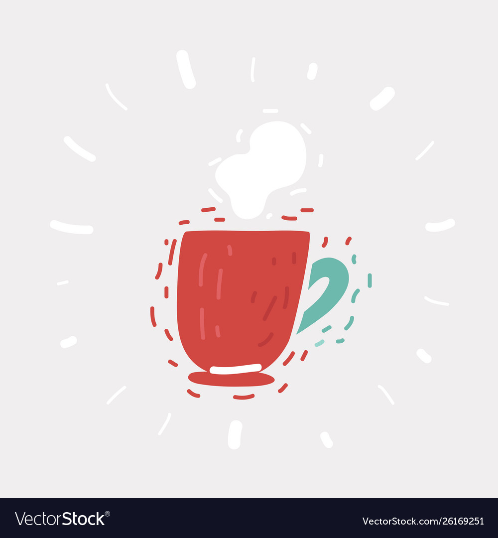 Red coffee mug with steam