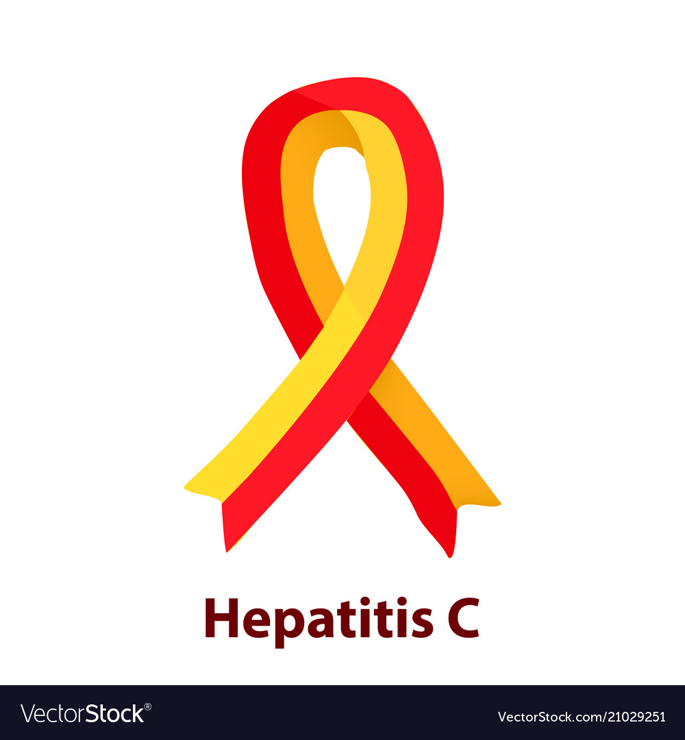 Red yellow ribbon hepatitis c world day