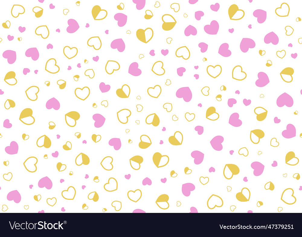 Seamless pattern with colored hearts template