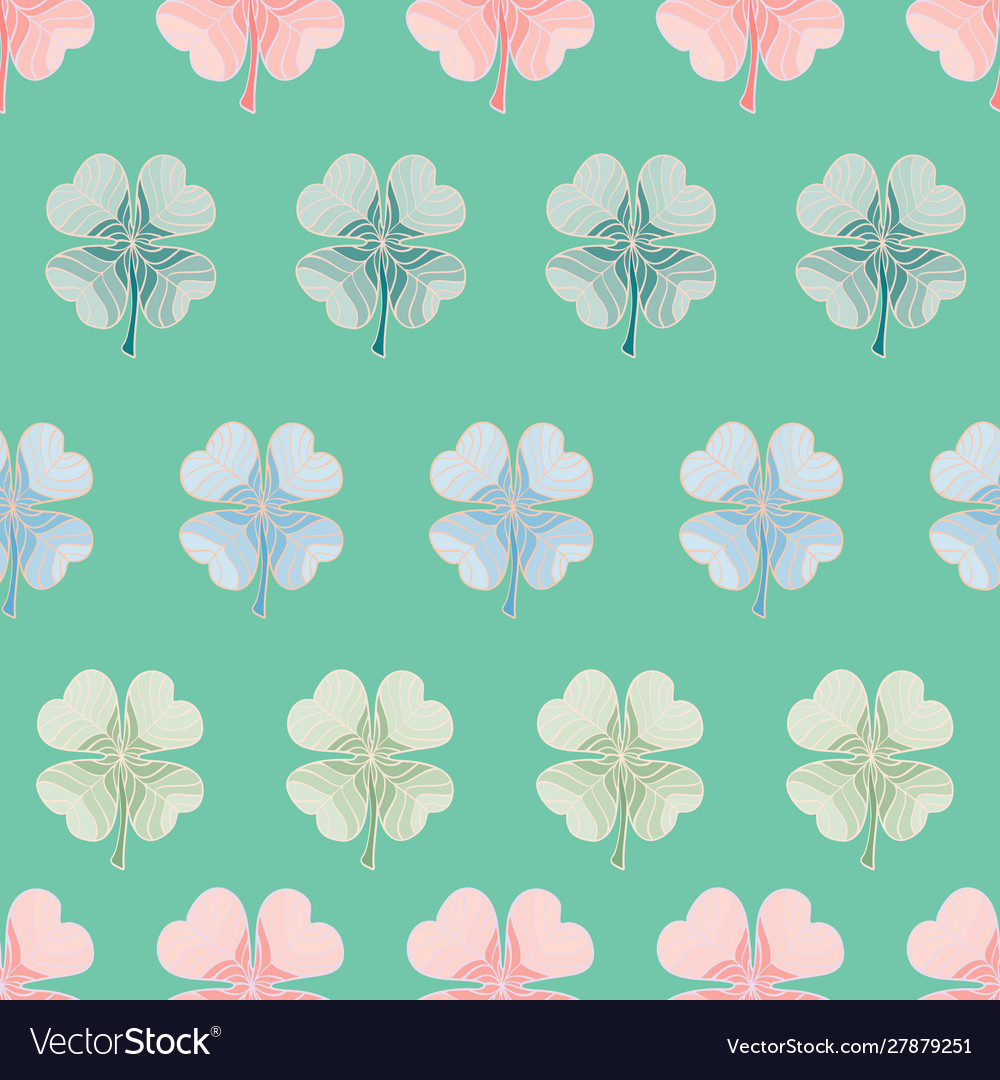 Striped four leaf clover pattern repeat