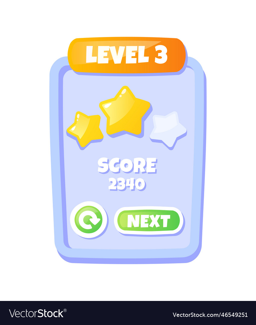 Ui level panel for game vector image Ui level panel for game