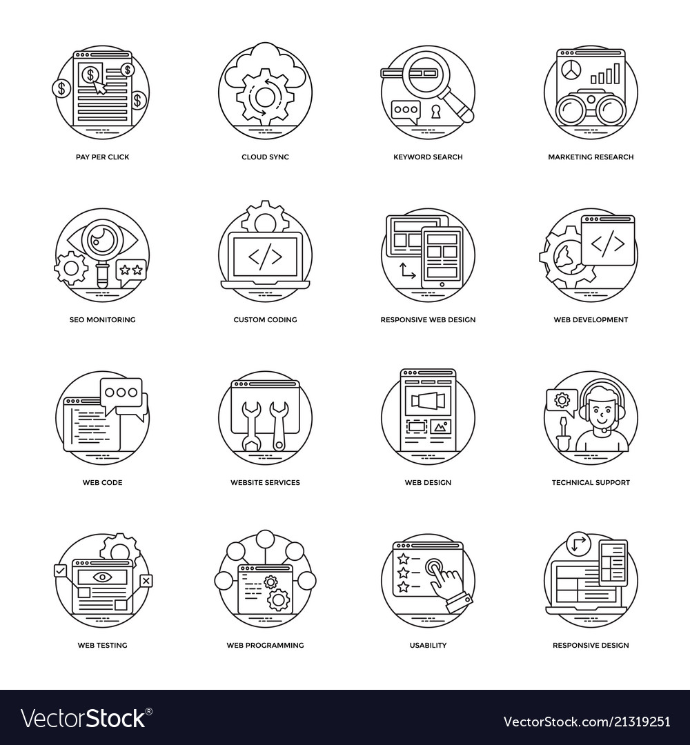 Web Development Line Icons