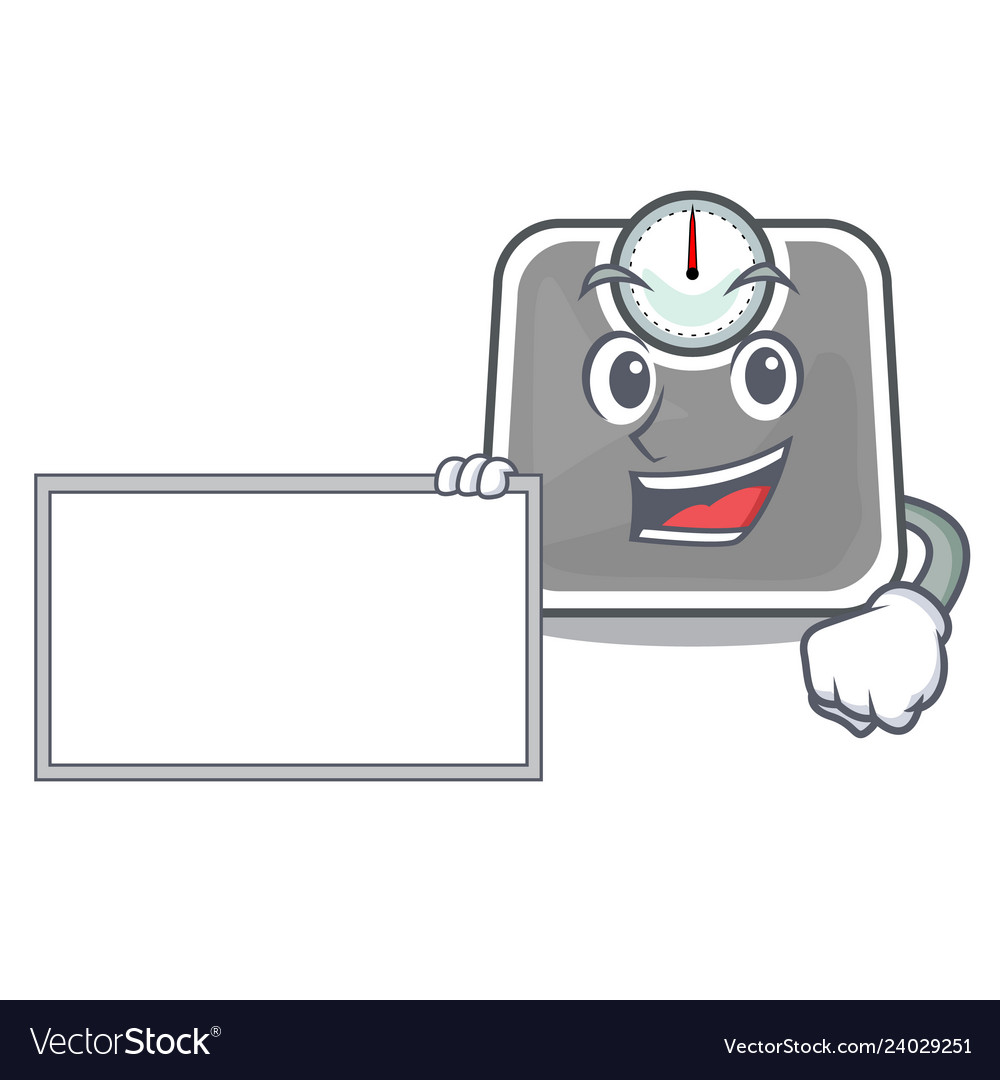 With board weghit scales in the shape characters Vector Image With board weghit scales in the shape characters