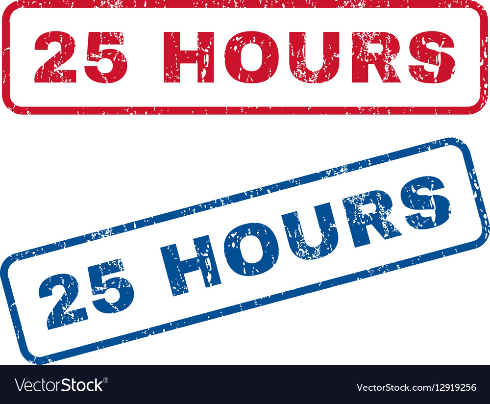 25 Hours Rubber Stamps Royalty Free Vector Image