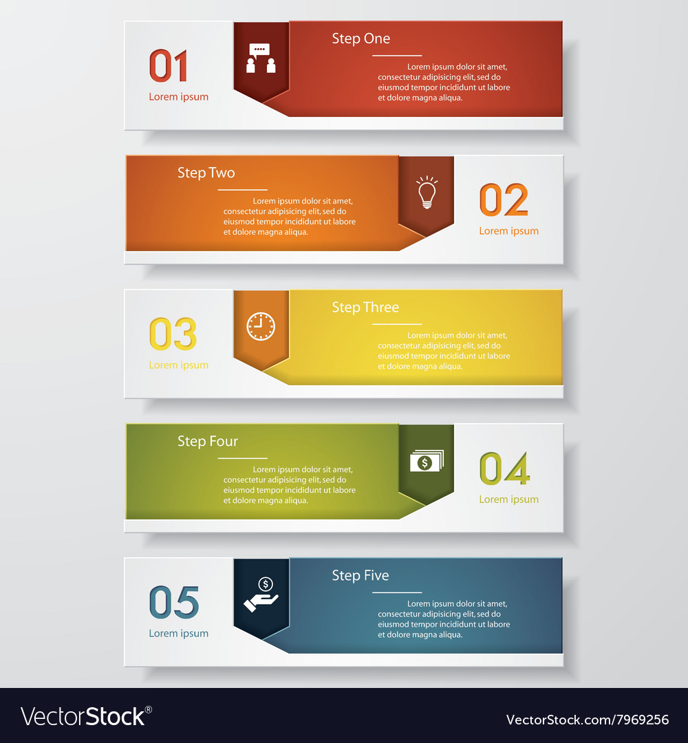 5 steps color banner template