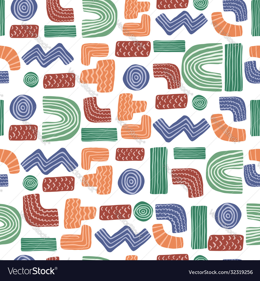 Abstract shapes seamless pattern zig zag plus Vector Image Abstract shapes seamless pattern zig zag plus