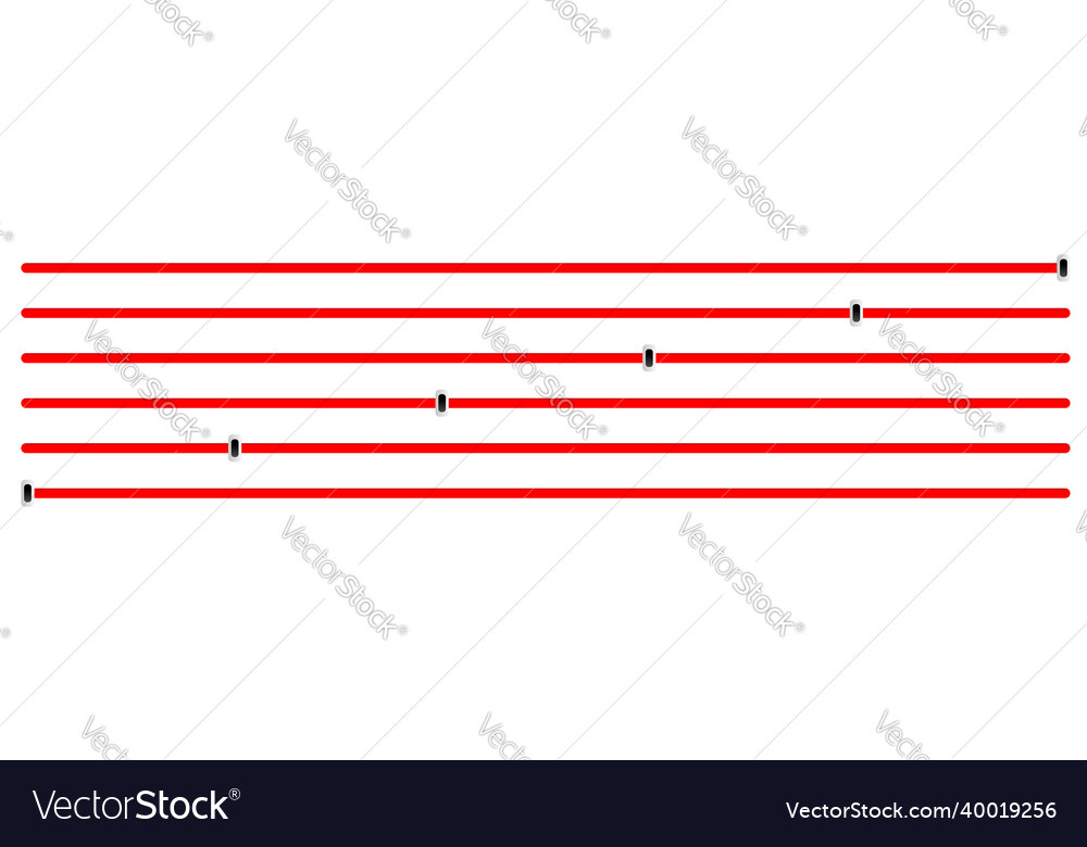 Adjuster slider tuner fader bars with levers knobs vector image Adjuster slider tuner fader bars with levers knobs