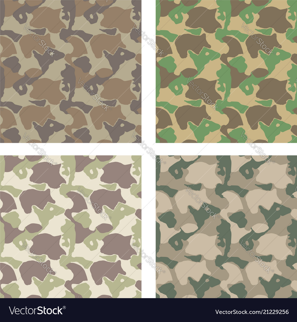 Camouflage pattern design with different color vector image Camouflage pattern design with different color