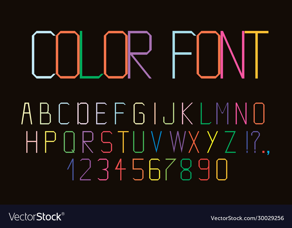 Colorful geometric alphabet bright modern font Vector Image