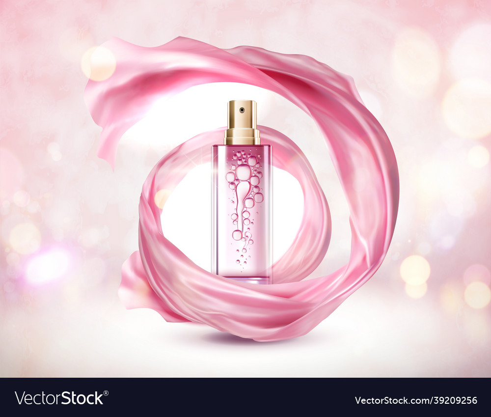 Cosmetic pink spray bottle Royalty Free Vector Image